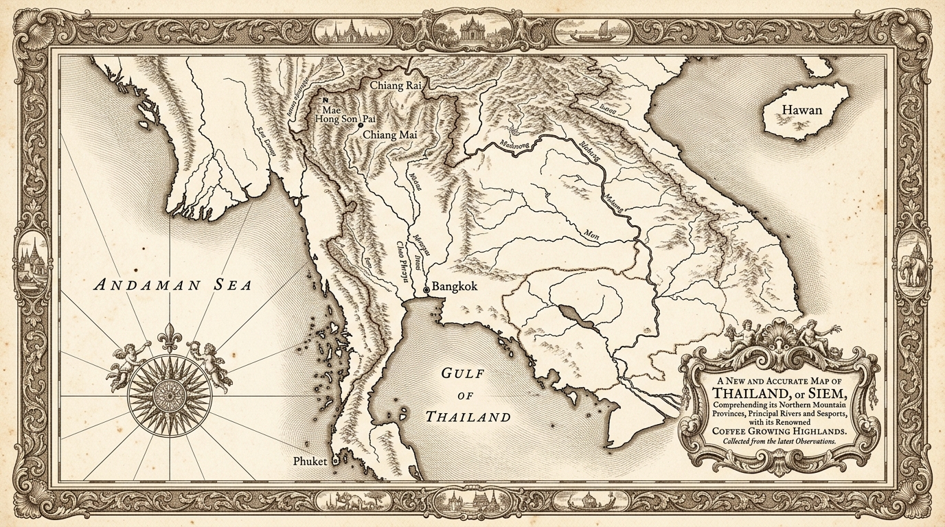 Antique Map of Thailand